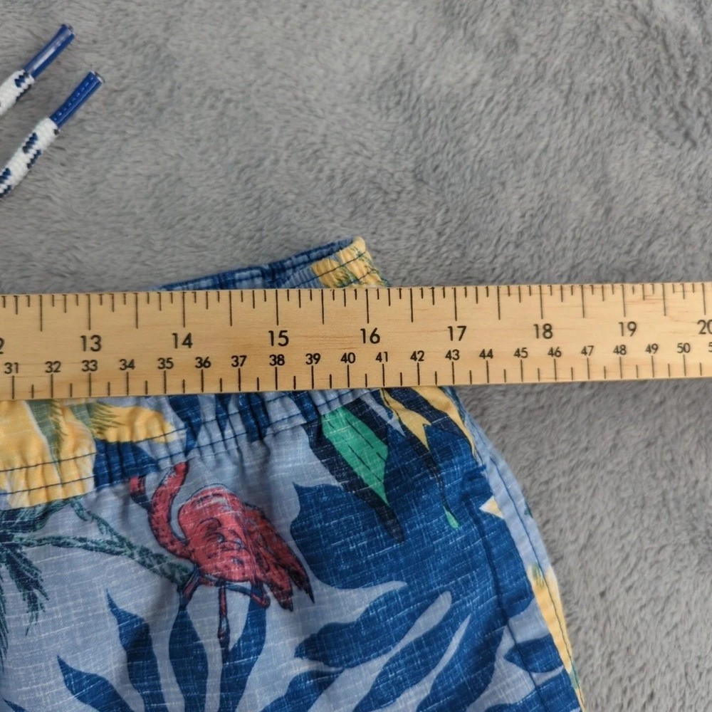 IZOD Saltwater Swim Trunks Mens XL Blue Tropical Floral Flamingo Surf Lined - Picture 6 of 11